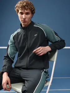 Slazenger Colourblocked Mock Collar Sports Tracksuits