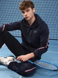 Slazenger Side Taping Hooded Athleisure Sweatshirt with Track Pants
