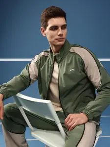 Slazenger Colourblocked Mock Collar Sports Tracksuits