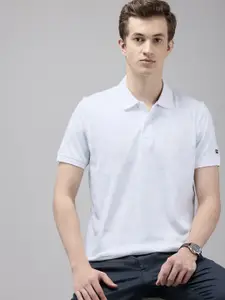 Arrow Floral Printed Polo Collar Pure Cotton T-shirt