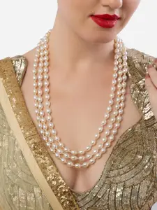 Zaveri Pearls Rose Gold-Plated Layered Necklace