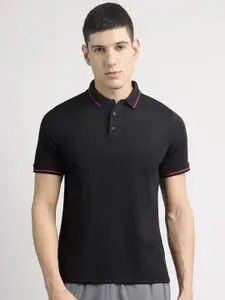 Reebok Men Self Design Polo Collar T-shirt