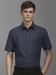 Louis Philippe Men Classic Spread Collar Micro Ditsy Printed Cotton Formal Shirt