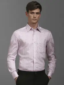 Louis Philippe Men Classic Spread Collar Floral Printed Cotton Formal Shirt