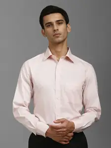 Louis Philippe Men Classic Spread Collar Solid Slim Fit Cotton Formal Shirt