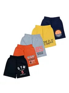 FAZZA Boys Pack of 5 Mid-Rise Cotton Shorts