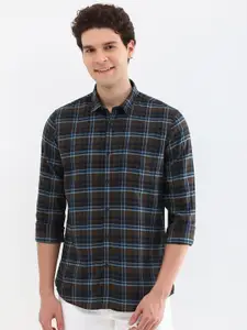 Allen Solly Men Custom Spread Collar Checked Cotton Casual Shirt