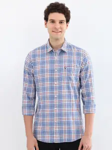 Allen Solly Men Custom Spread Collar Windowpane Checked Cotton Casual Shirt