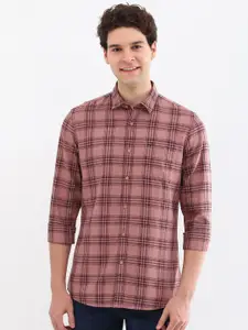 Allen Solly Men Custom Spread Collar Tartan Checked Cotton Casual Shirt
