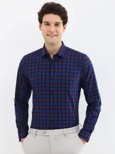 Allen Solly Men Spread Collar Windowpane Checked Cotton Slim Fit Formal Shirt