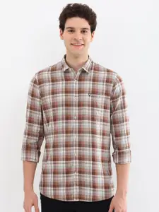 Allen Solly Men Custom Spread Collar Checked Cotton Casual Shirt