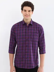 Allen Solly Men Spread Collar Micro Checked Cotton Slim Fit Casual Shirt