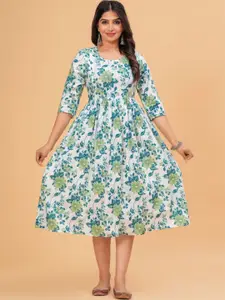BAESD Floral Print Maternity A-Line Zip Dress