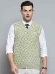 Monte Carlo Men Self Design Woollen Sweater Vest
