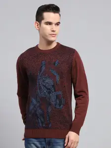 Monte Carlo Men Self Design Woollen Pullover Sweaters