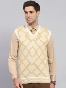 Monte Carlo Men Printed Woollen Sweater Vest