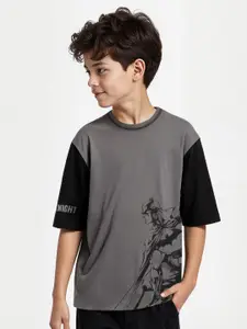 The Souled Store Boys Graphic Printed Round Neck Cotton Oversized DC Comics T-shirt