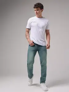 VUDU Men Narrow Slim Fit Light Fade Stretchable Jeans