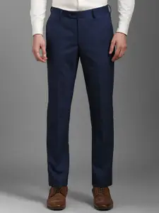 Louis Philippe Men Checked Slim Fit Trousers