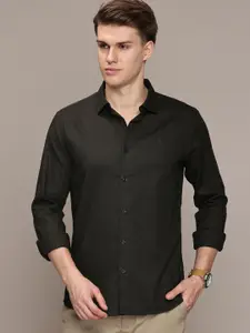 French Connection Men Premium Spread Collar Solid Cotton Casual Shirt