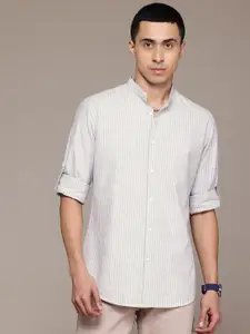 The Roadster Lifestyle Co. Men Classic Striped Pure Cotton Casual Shirt