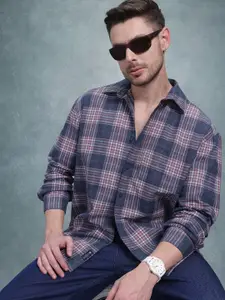 The Roadster Life Co. Pure Cotton Tartan Checks Opaque Relaxed Fit Casual Shirt