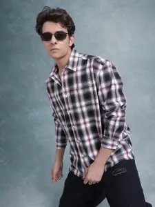 The Roadster Lifestyle Co. Relaxed Tartan Checked Pure Cotton Casual Shirt