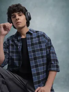 The Roadster Lifestyle Co. Relaxed Tartan Checked Pure Cotton Casual Shirt