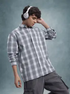 The Roadster Lifestyle Co. Relaxed Checked Pure Cotton Casual Shirt