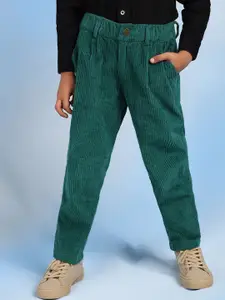 BAESD Boys Relaxed Pleated Mid-Rise Regular Fit Cotton Trouser