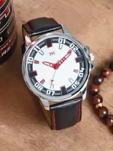 Killer Men Brass Dial & Leather Straps Analogue Watch KLMO73A