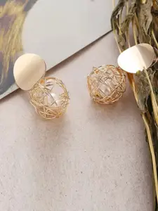 Celestique Gold-Plated Contemporary Hoop Earrings