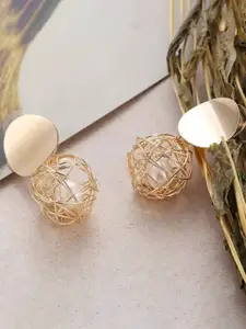 Celestique Gold Plated Contemporary Drop Earrings