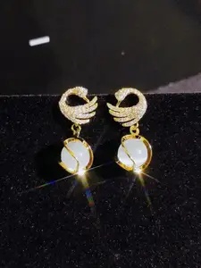 Celestique Gold-Plated Contemporary Drop Earrings