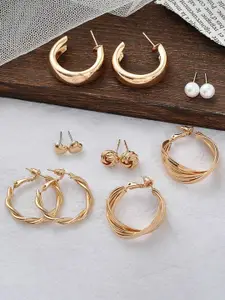 Celestique Set Of 6 Contemporary Hoop Earrings