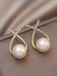 Celestique Stone Studded Contemporary Studs