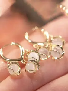 Celestique Gold-Plated Contemporary Hoop Earrings