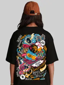 Leotude Women Graphic Printed Round Neck Cotton Oversized T-shirt