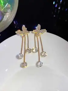 Celestique Silver-Plated Contemporary Drop Earrings