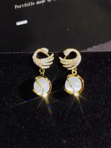 Celestique Gold-Plated Contemporary Drop Earrings