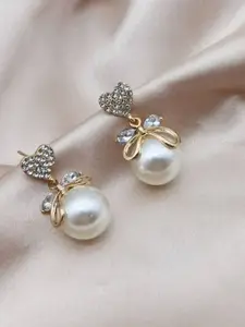 Celestique Stone Studded Contemporary Drop Earrings