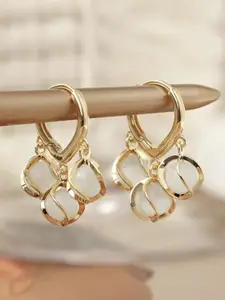 Celestique Gold Plated Contemporary Hoop Earrings