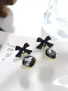 Celestique Crystals Studded Contemporary Drop Earrings