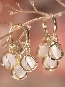 Celestique Gold-Plated Contemporary Hoop Earrings