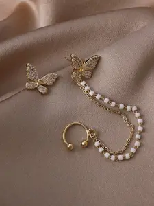 Celestique Gold Plated Contemporary Drop Earrings