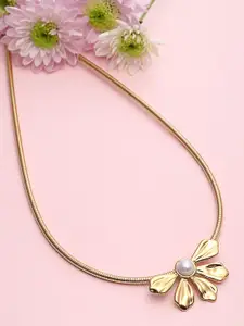 VOGUE PANASH 18KT Gold Plated Floral Shaped Tarnish-Free Waterproof Necklace