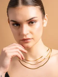 VOGUE PANASH 18KT Gold Plated Stainless Steel Tarnish-Free Waterproof Necklace