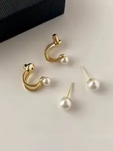 Celestique Pearls Double Sided Contemporary Studs