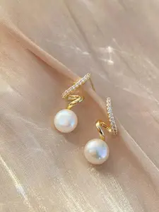 Celestique Stone Studded Contemporary Studs