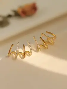Celestique Gold-Plated Contemporary Studs